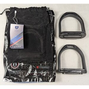 NEW Harrison Howard Black Composite English Stirrups with Textured Footbed